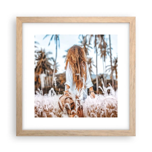 Plakat w ramie jasny dąb - Zrodzona z puchu traw - 30x30 cm