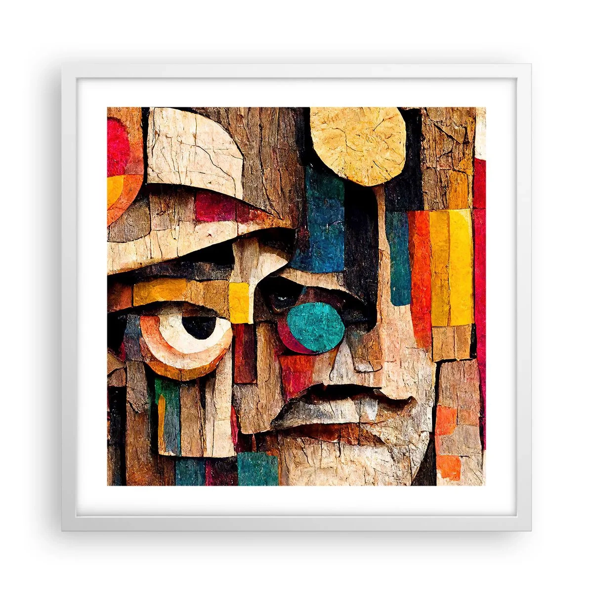 Plakat w białej ramie - Widzę cię… - 50x50 cm