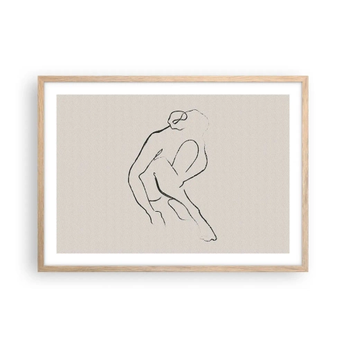 Plakat w ramie jasny dąb - Szkic intymny - 70x50 cm