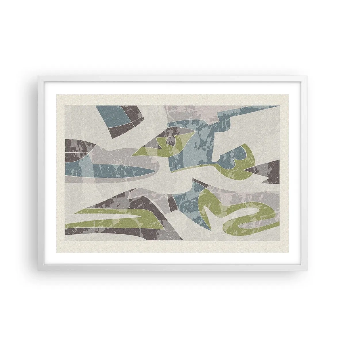 Plakat w białej ramie - Kompozycja za szybą - 70x50 cm