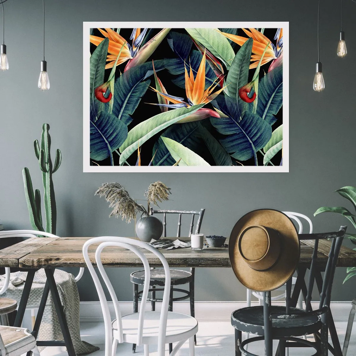 Plakat - Płomienne kwiaty tropików - 50x40 cm