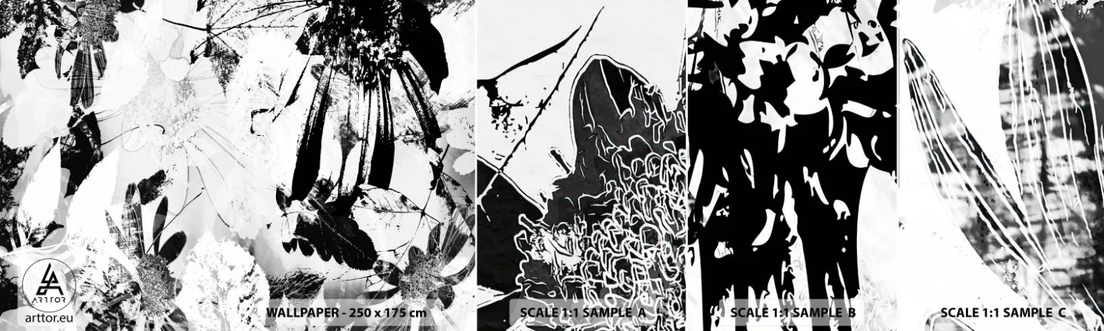 Fototapeta Próbka Samoprzylepna Deluxe Sticker - Jesień w negatywie - Abstrakcja, Kwiaty, Grafika - 100x30 cm