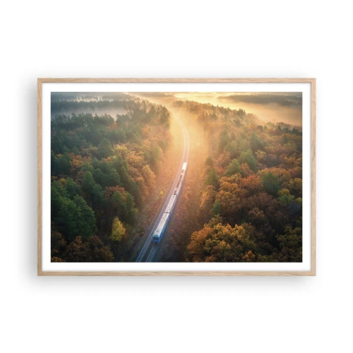 Plakat w ramie jasny dąb - Jesienna podróż - 100x70 cm