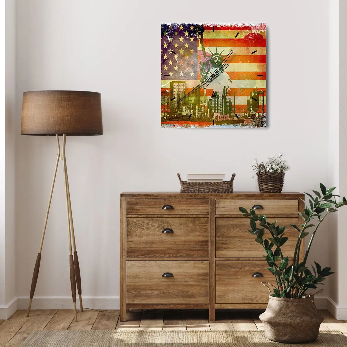 Zegar ścienny - Viva America! - 40x40 cm