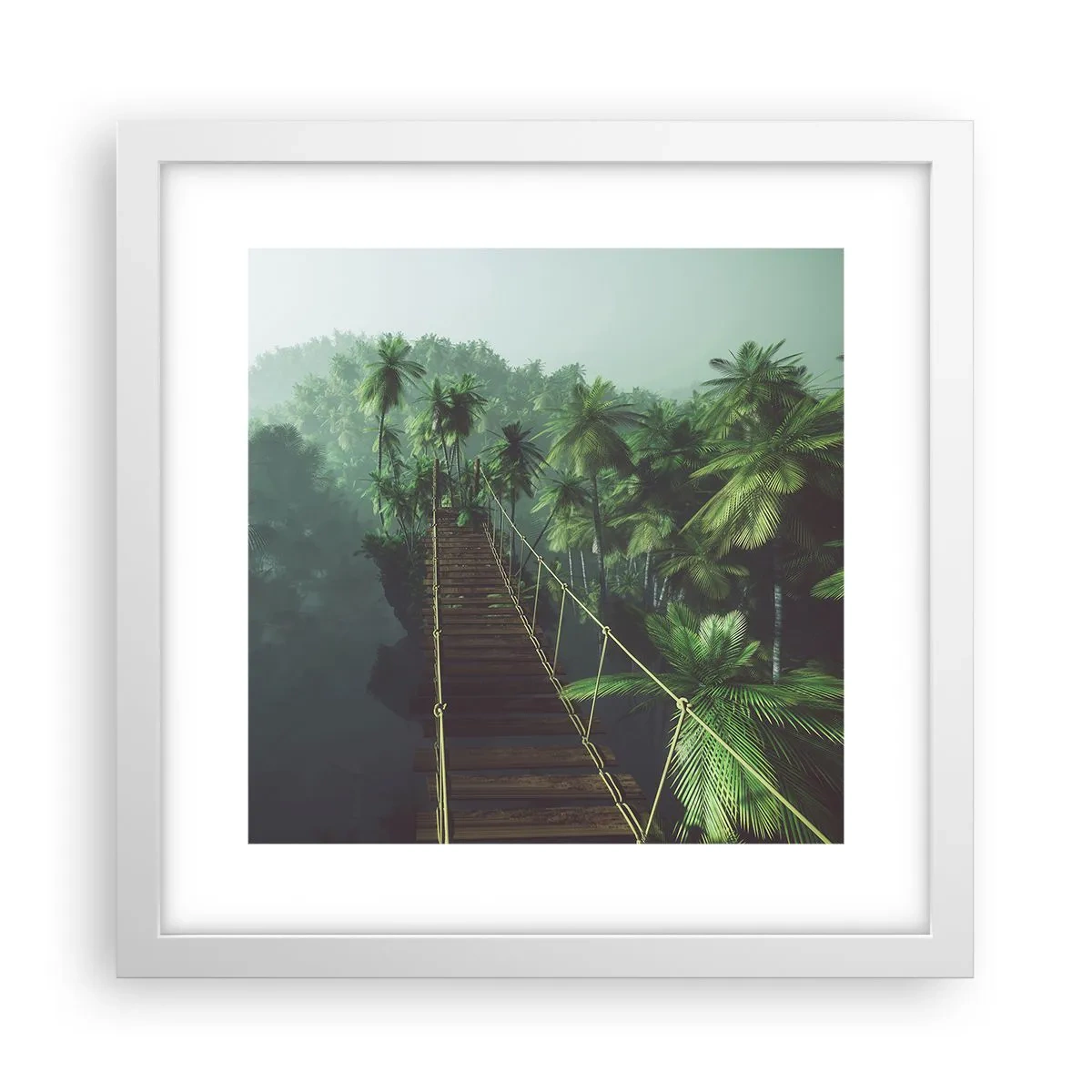 Plakat w białej ramie - Nad kipielą zieleni - 30x30 cm