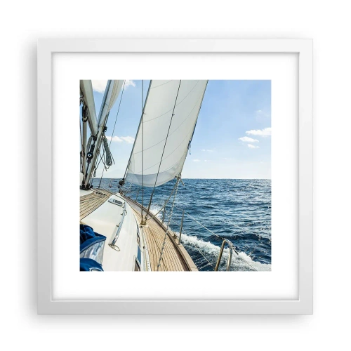 Plakat w białej ramie - Ahoj, przygodo - 30x30 cm