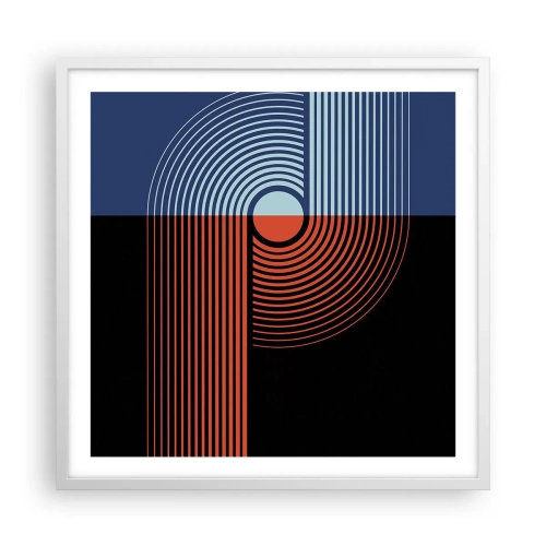 Plakat w białej ramie - W geometrycznym uścisku - 60x60 cm