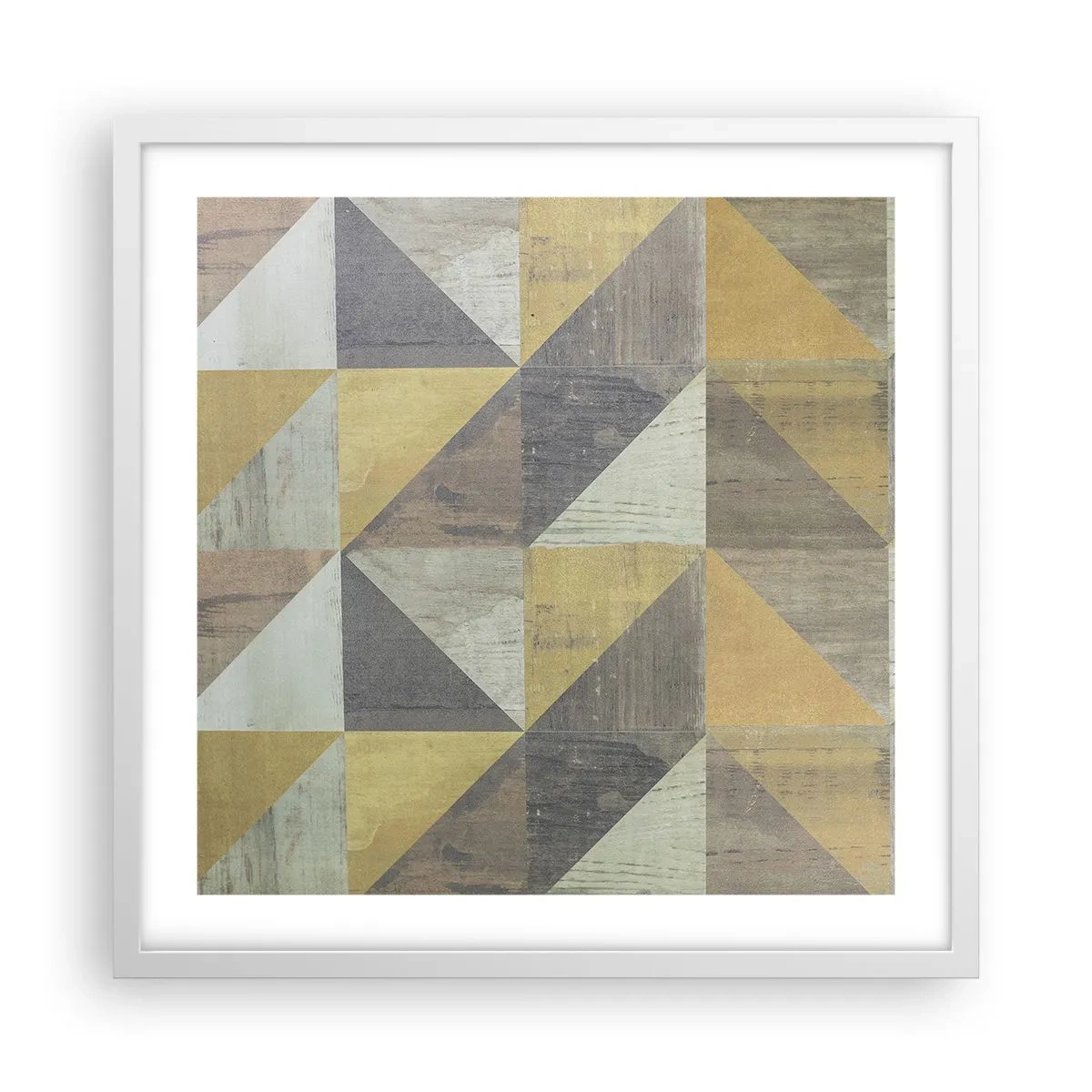 Plakat w białej ramie - Pod kątem trójkąta - 50x50 cm