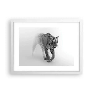 Plakat w białej ramie - Przyczajony we mgle - 40x30 cm