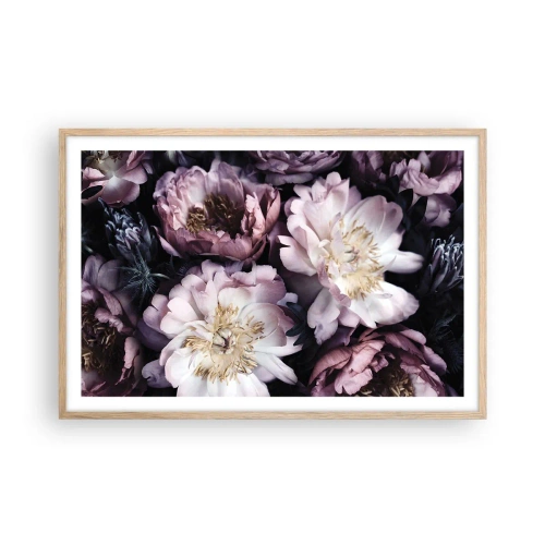 Plakat w ramie jasny dąb - Bukiet w dawnym stylu - 91x61 cm