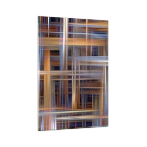 Obraz na szkle - Abstrakcyjne wzory geometryczne w pastelowych barwach - 70x100cm - Utkane ze światła - Nowoczesna dekoracja ścienna do salonu i sypialni ARTTOR