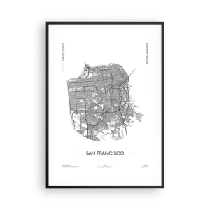 Plakat w czarnej ramie - Anatomia San Francisco - 70x100 cm