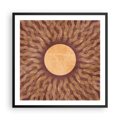 Plakat w czarnej ramie - Ikona słońca - 60x60 cm