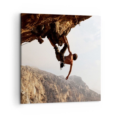 Obraz na płótnie - Świat skurczony w garści na obrywie głazu - 50x50 cm