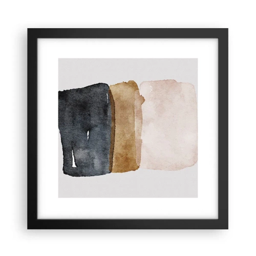 Plakat w czarnej ramie - Kompozycja barw ziemi - 30x30 cm