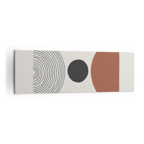 Obraz na płótnie - Abstrakcyjne figury geometryczne w ciepłych barwach - 160x50cm - W centrum uwagi - Nowoczesna dekoracja ścienna do salonu i sypialni ARTTOR