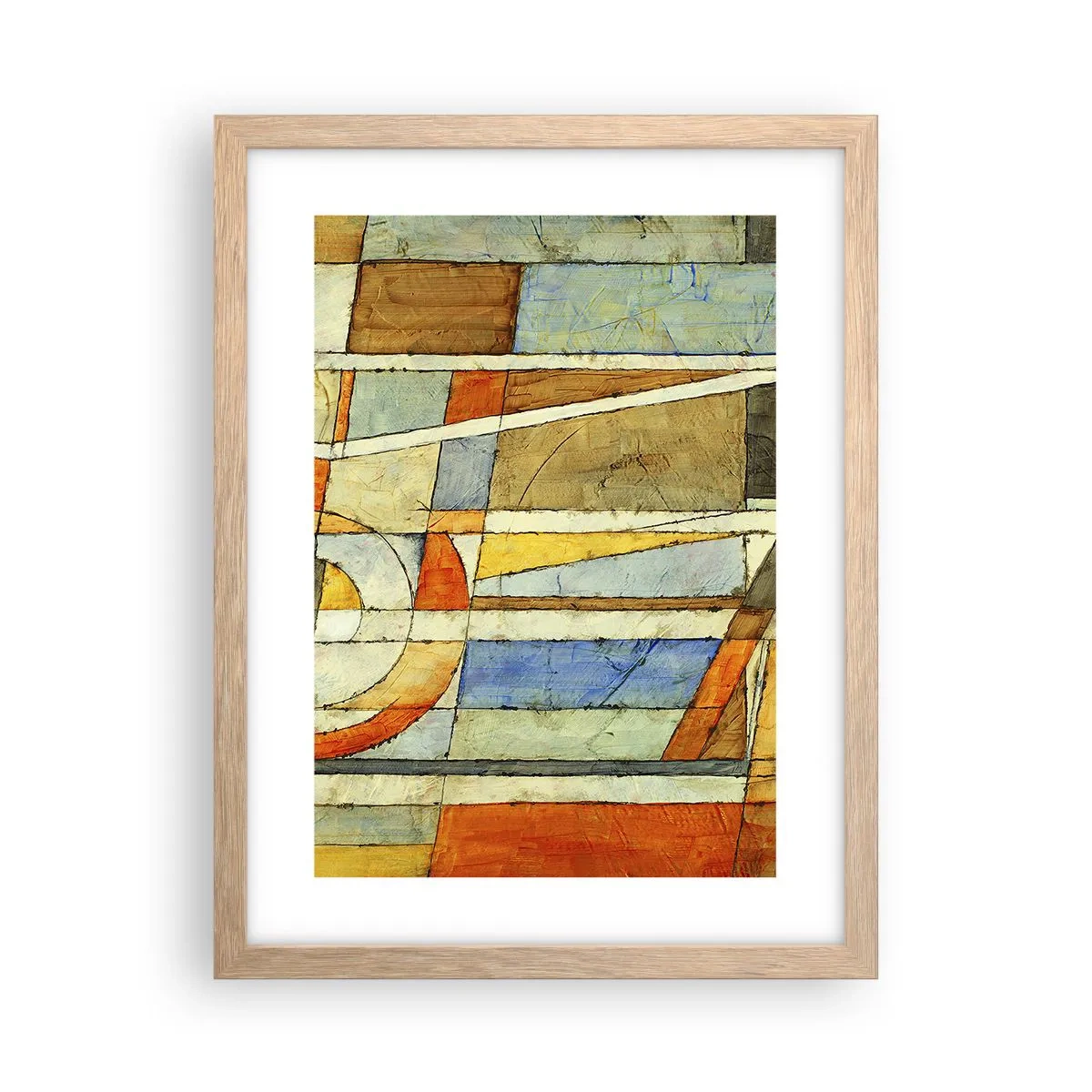 Plakat w ramie jasny dąb - Kubizm na budowie - 30x40 cm