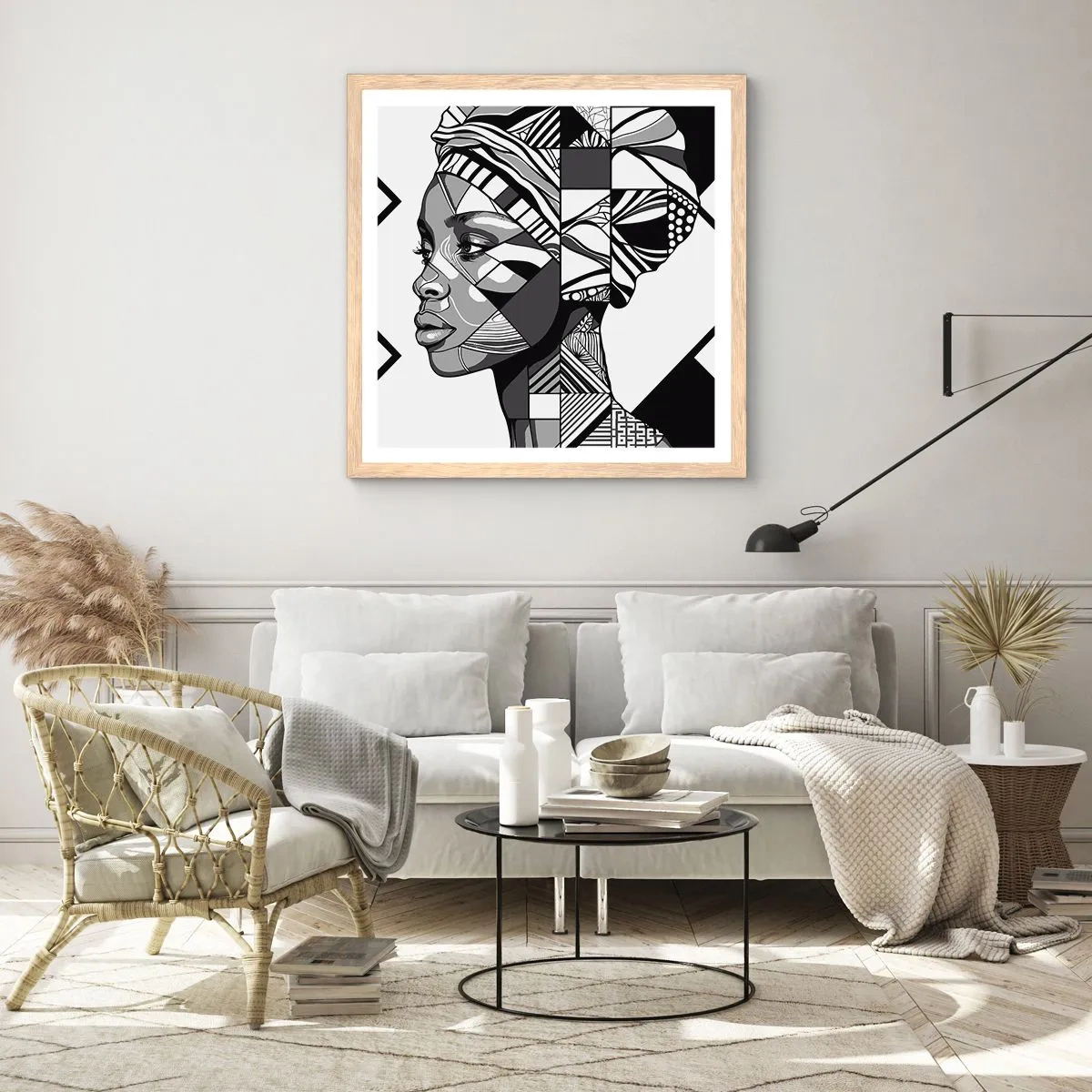 Plakat w ramie jasny dąb - Portret etniczny - 60x60 cm