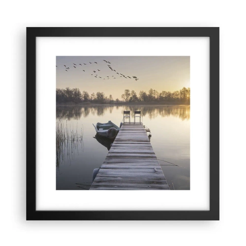 Plakat w czarnej ramie - Wrócę za jakiś czas - 30x30 cm