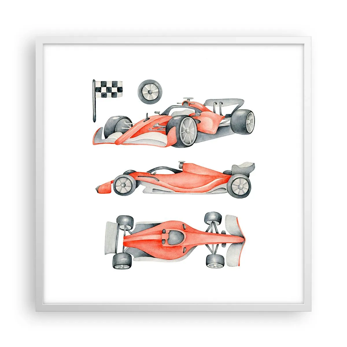 Plakat w białej ramie - Doścignąć marzenie - 60x60 cm