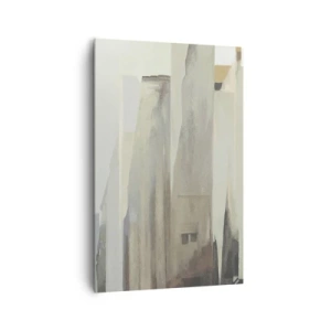 Obraz na płótnie - Abstrakcyjny krajobraz miasta w pastelowych odcieniach - 80x120cm - Sen o mieście - Nowoczesna dekoracja ścienna do salonu i sypialni ARTTOR