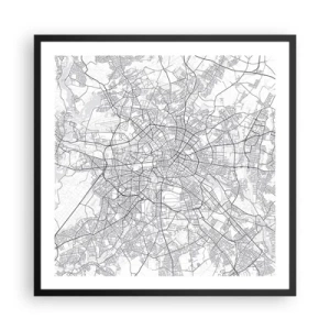 Plakat w czarnej ramie - Kwiat Berlina - 60x60 cm