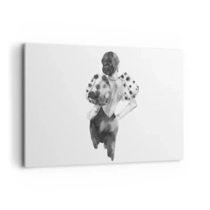 Obraz na płótnie - Minimalistyczna ilustracja kobiety w stylu akwareli - 100x70cm - Przeszła tuż obok - Nowoczesna dekoracja ścienna do salonu, kuchni i sypialni ARTTOR