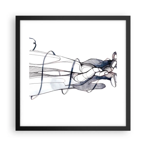 Plakat w czarnej ramie - Studium dotyku - 40x40 cm