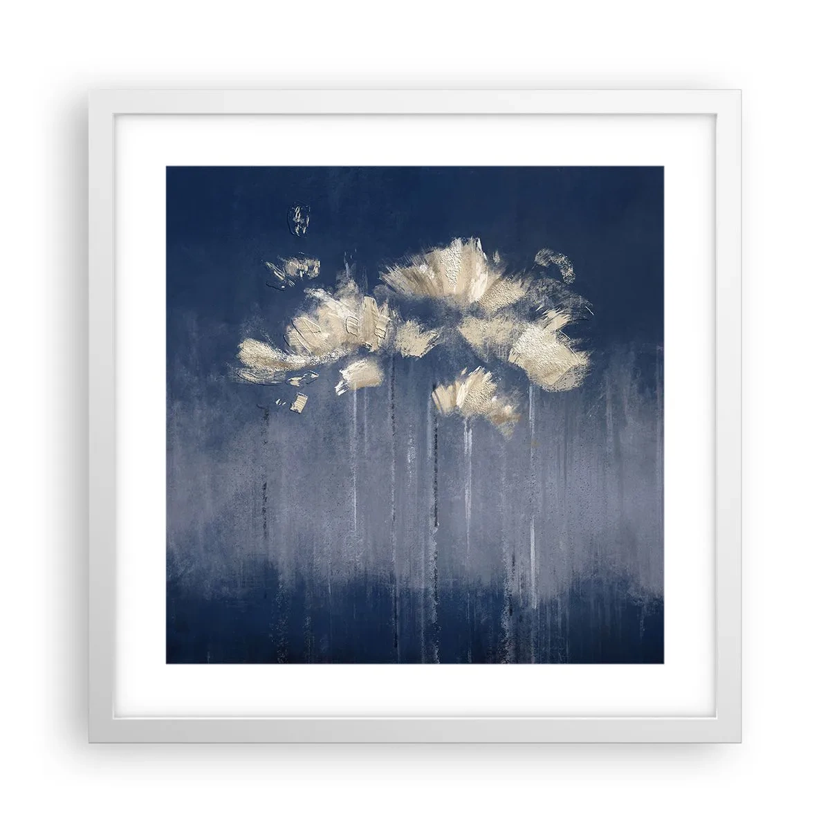 Plakat w białej ramie - Jak płatki na wietrze - 40x40 cm