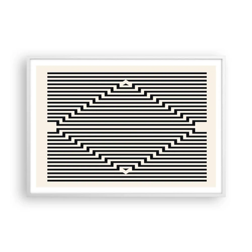 Plakat w białej ramie - Geometryczna iluzja - 100x70 cm