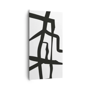 Obraz na płótnie - Czarno-biała konstrukcja - 65x120 cm
