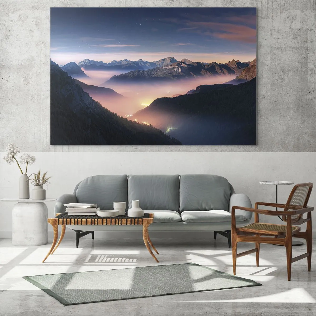 Obraz na szkle - Światło w dolinach - 100x40 cm