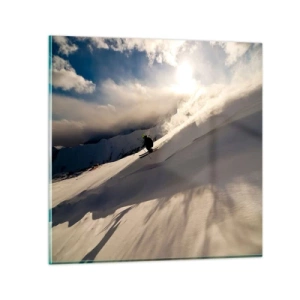 Obraz na szkle - Podjęte wyzwanie gór - 70x70 cm