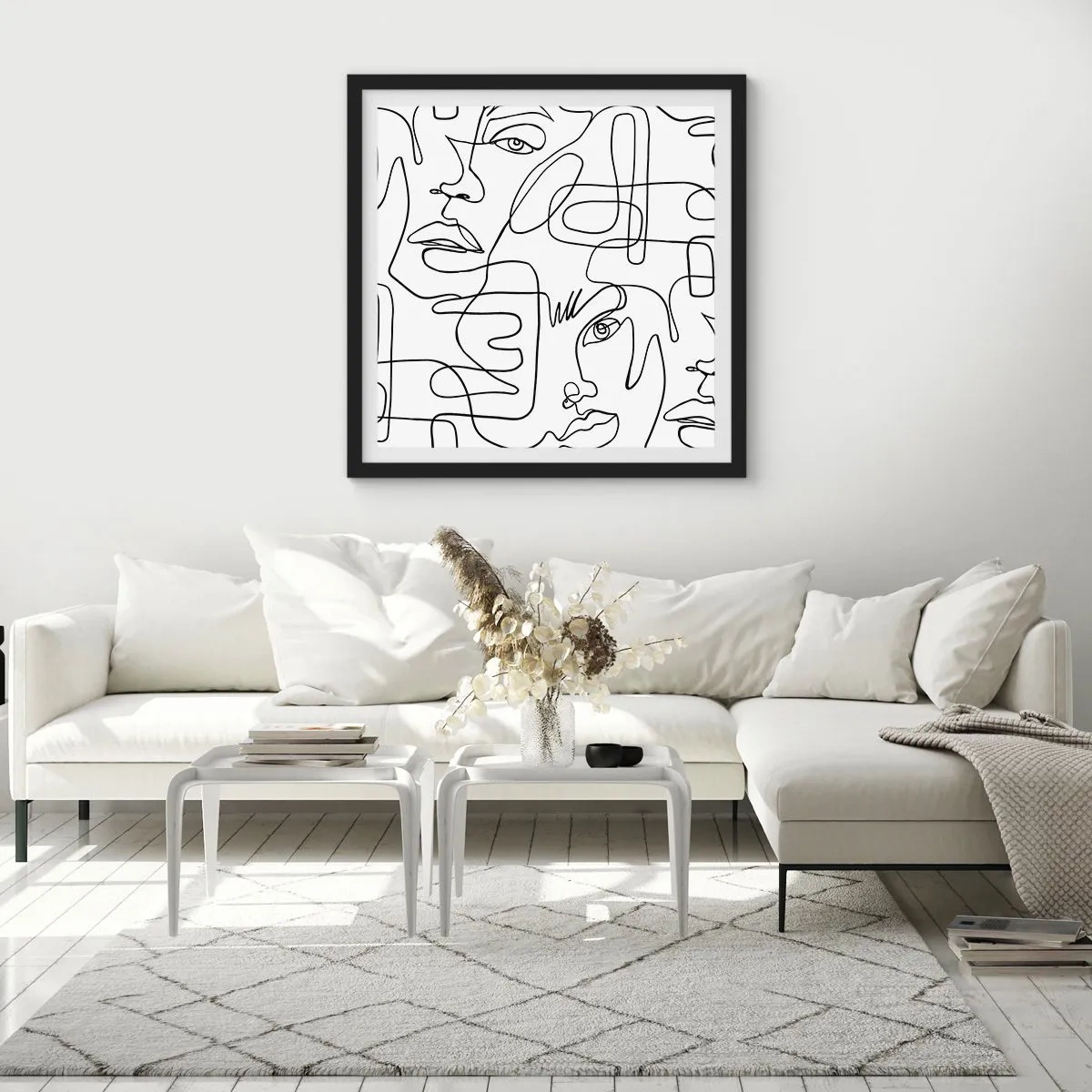 Plakat w czarnej ramie - W splątanych emocjach - 60x60 cm