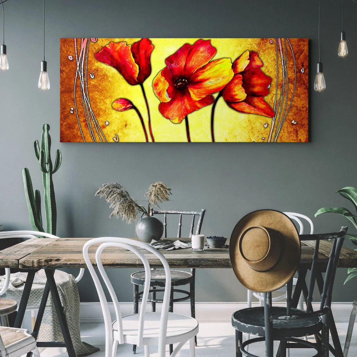 Obraz na płótnie - W secesyjnej dekoracji - 100x40 cm