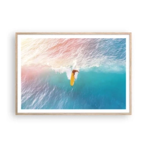 Plakat w ramie jasny dąb - Oceaniczny jeździec - 100x70 cm