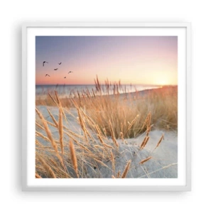 Plakat w białej ramie - Bałtycka kołysanka - 60x60 cm