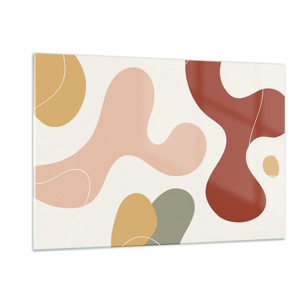 Obraz na szkle - Abstrakcyjna kompozycja organicznych kształtów - 120x80cm - Esy czy floresy? - Nowoczesna dekoracja ścienna do salonu, kuchni i sypialni ARTTOR