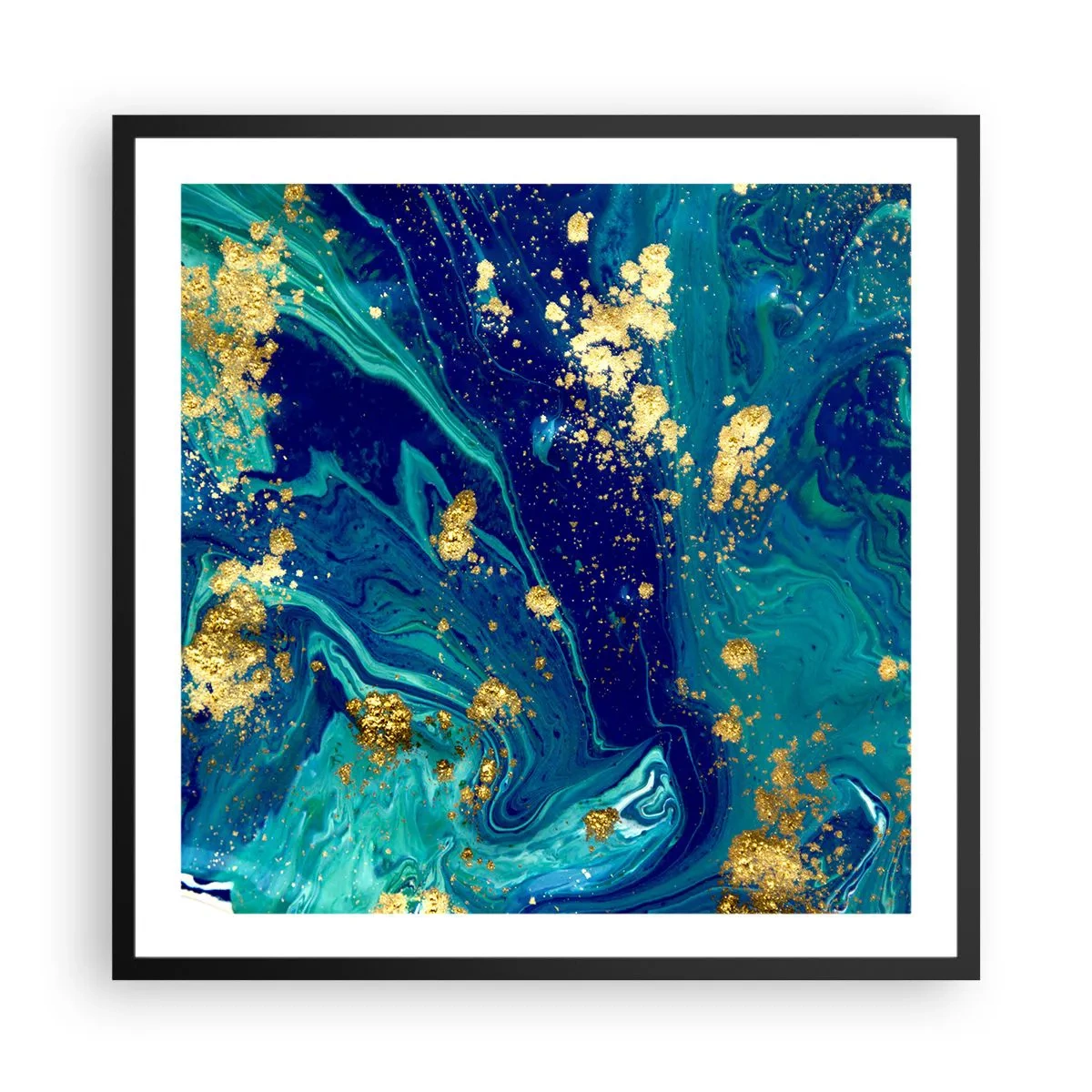 Plakat w czarnej ramie - Płatki słońca - 60x60 cm