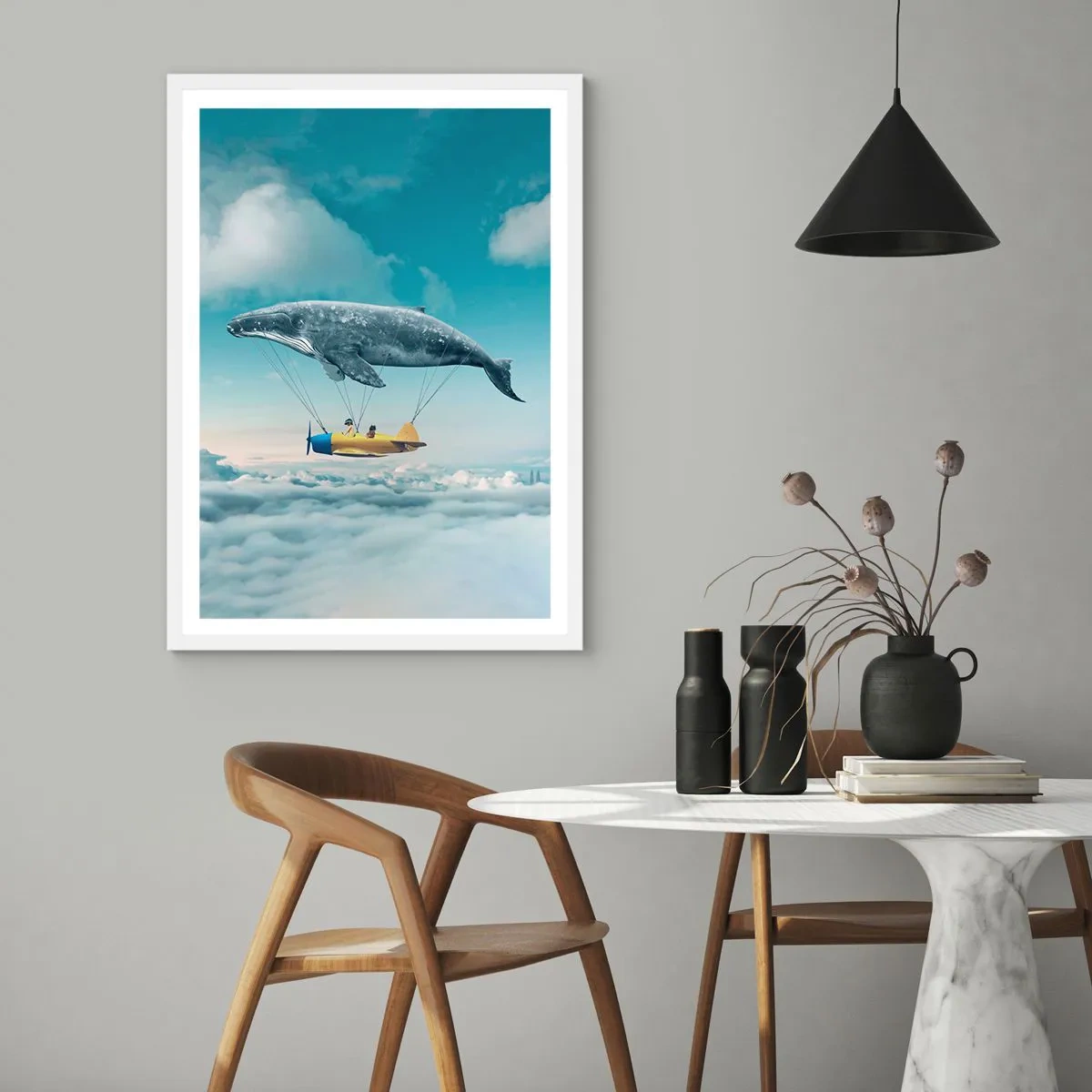 Plakat w białej ramie - Dlaczego nie? - 30x40 cm