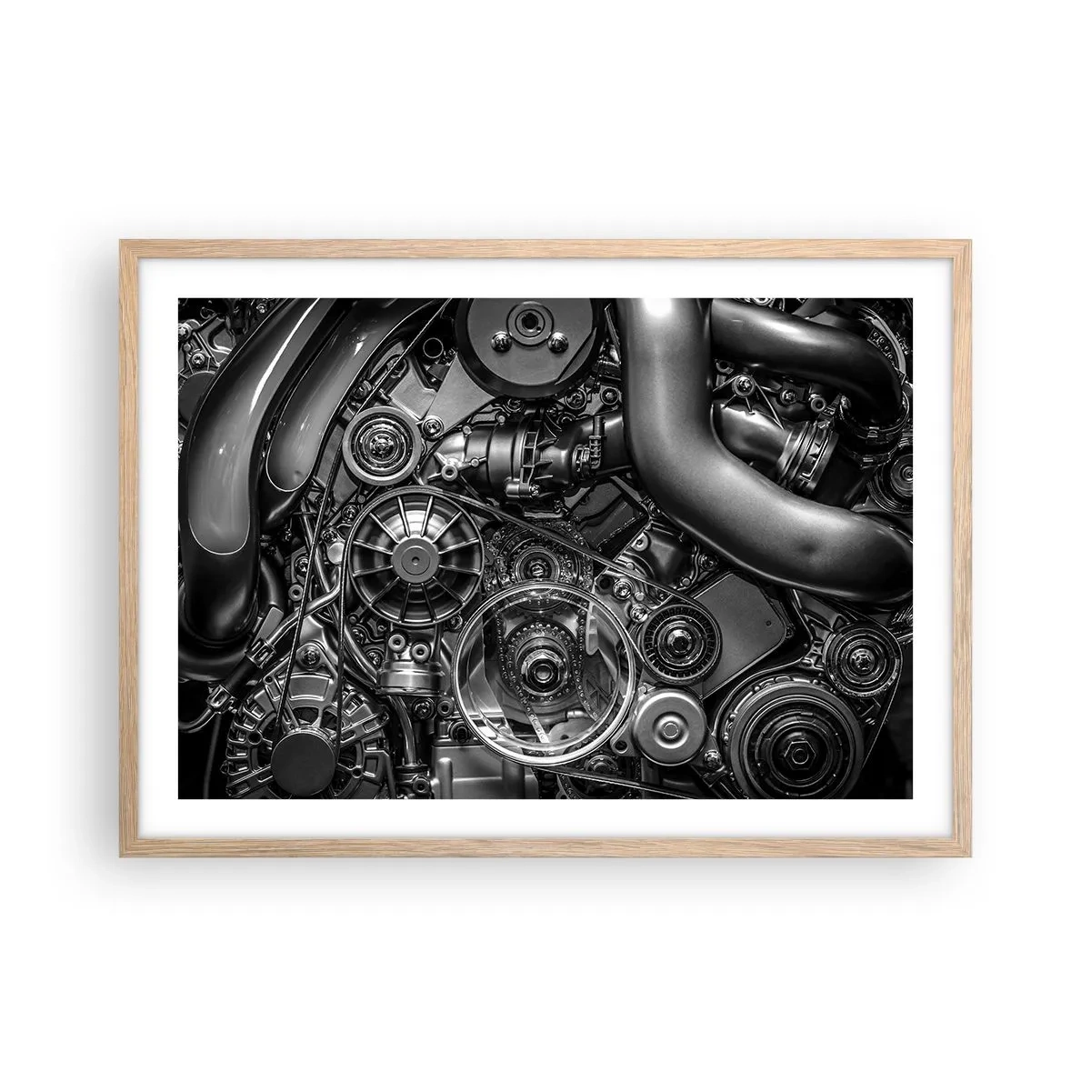 Plakat w ramie jasny dąb - Poezja mechaniki - 70x50 cm