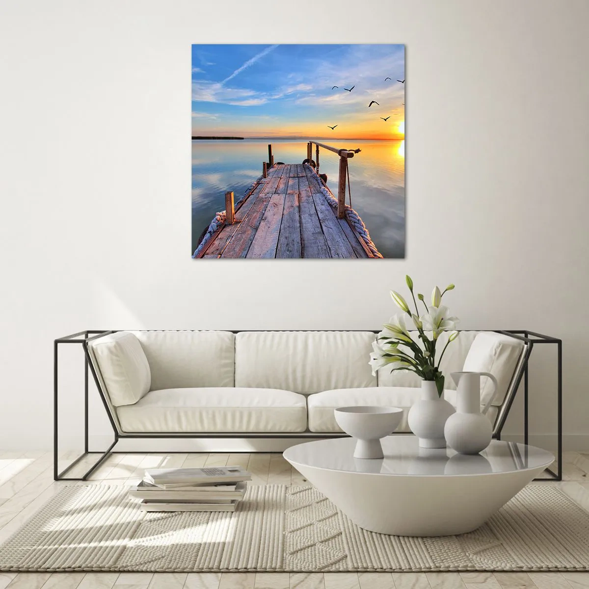 Obraz na szkle - Iść przed siebie ku słońcu - 70x70 cm