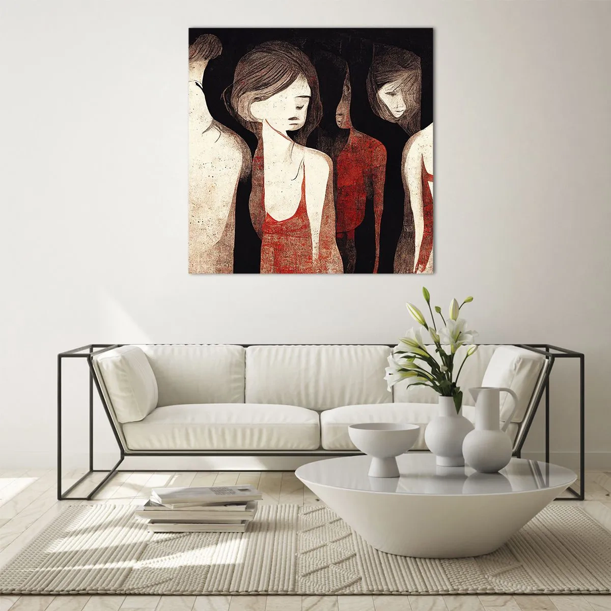 Obraz na szkle - Madonny z ciemności - 40x40 cm