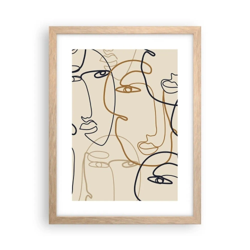 Plakat w ramie jasny dąb - Portret zwielokrotniony - 30x40 cm