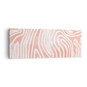 Obraz na płótnie - Abstrakcyjny wzór w odcieniach różu i bieli - 140x50cm - W koralowym labiryncie - Nowoczesna dekoracja ścienna do salonu i sypialni ARTTOR