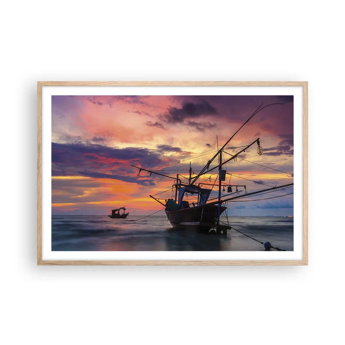 Plakat w ramie jasny dąb - Egzotyczny wieczór - 91x61 cm
