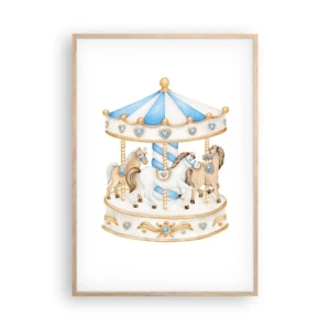 Plakat w ramie jasny dąb - Słodkie dzieciństwo - 70x100 cm