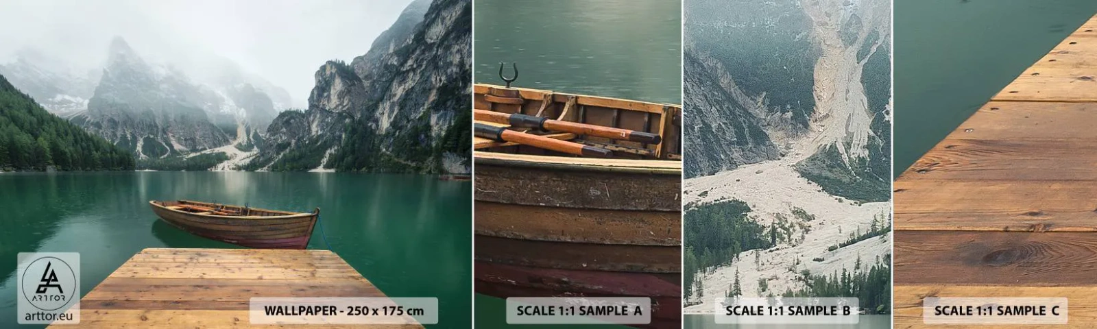 Fototapeta Próbka Standard Eco - "I dumne opoki czoła" - Krajobraz, Góry, Jezioro - 100x30 cm