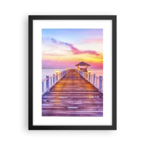 Plakat w czarnej ramie - Liliowo-złota cisza wieczoru - 30x40 cm