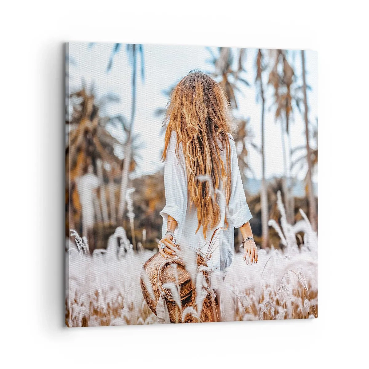 Obraz na płótnie - Zrodzona z puchu traw - 60x60 cm